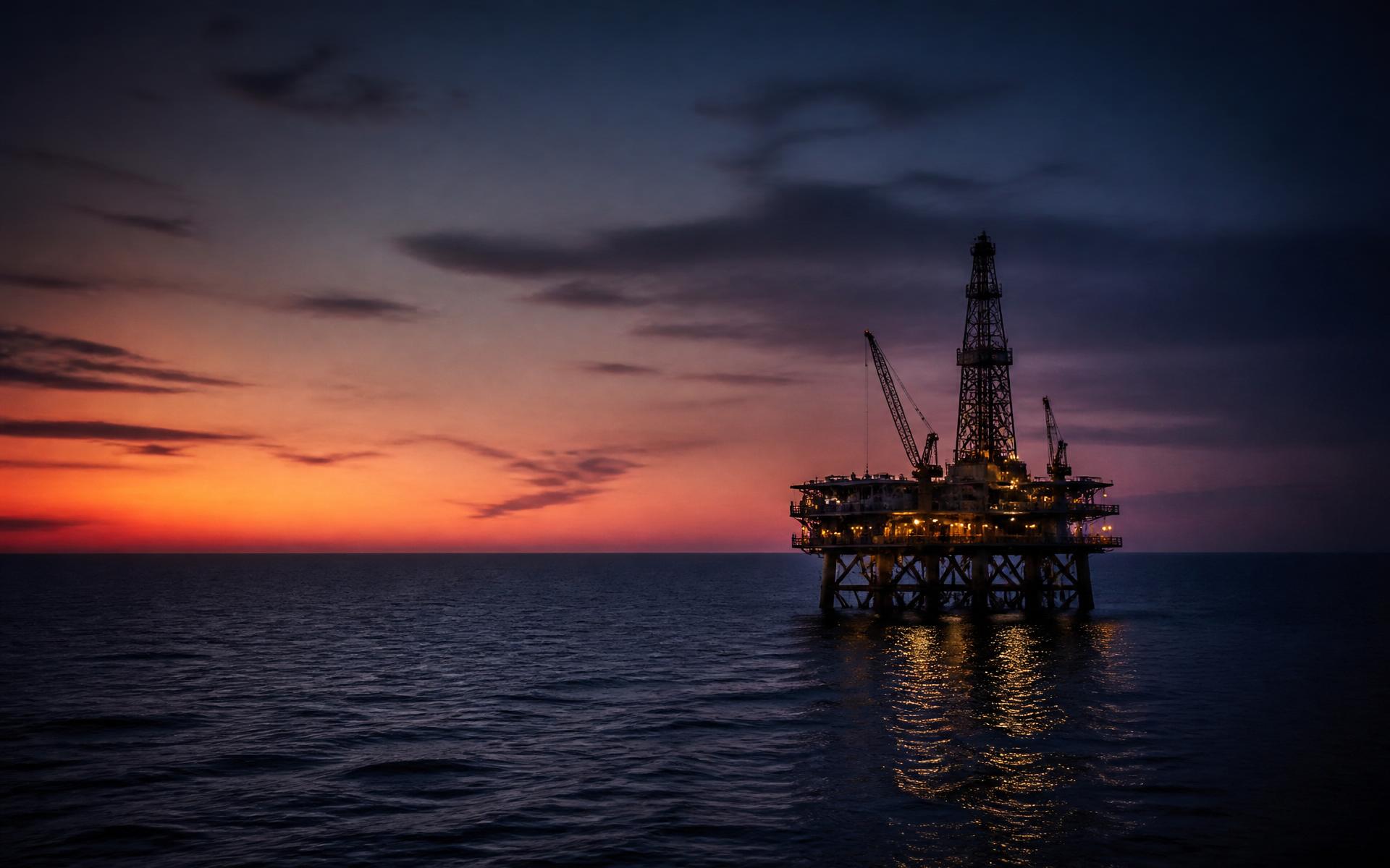 Offshore platform at twilight